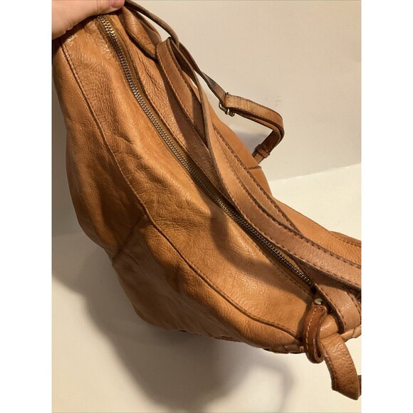 India Camel Color Woven Leather Backpack Bag Fashion Rugged Handmade Rustic main image 10